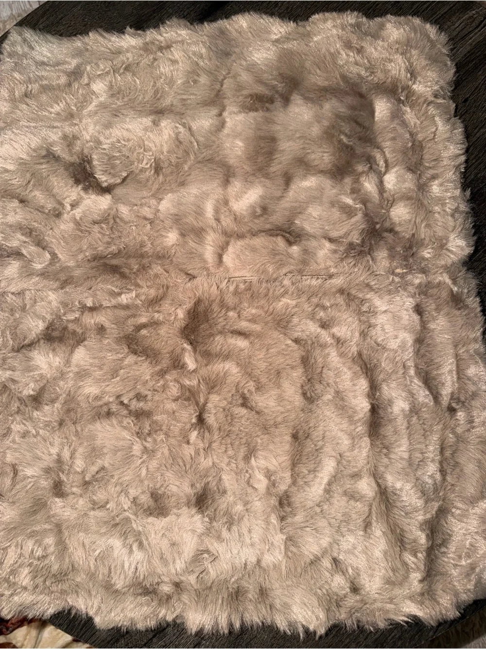 Lux Faux Fur Throw Pillow Covers— Taupe
